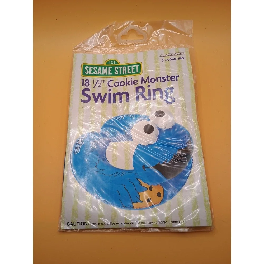 Vintage 18.5 Inch Sesame Street Cookie Monster Swim Ring By Rand